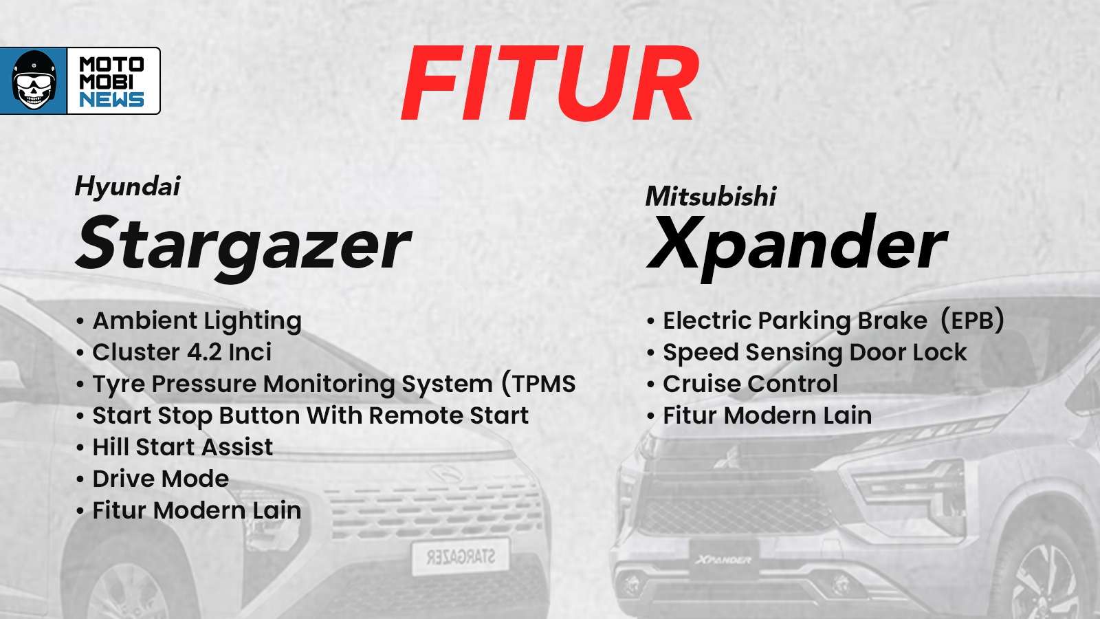 Komparasi fitur stargazer dan Xpander