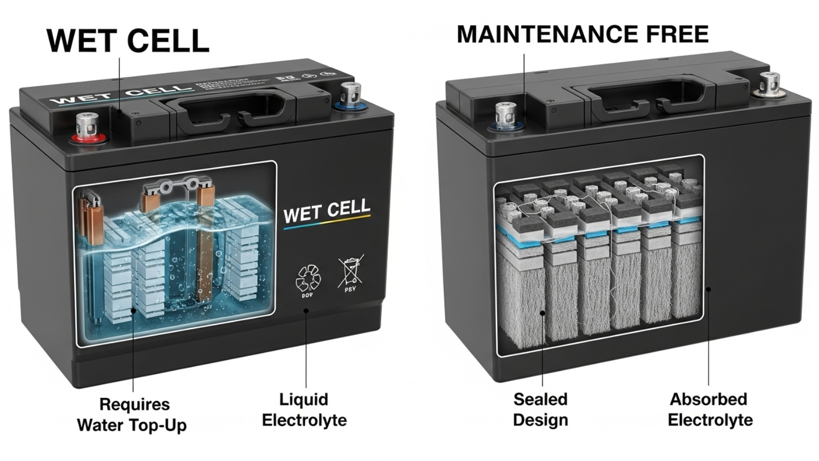 Perbedaan aki basah dan aki kering